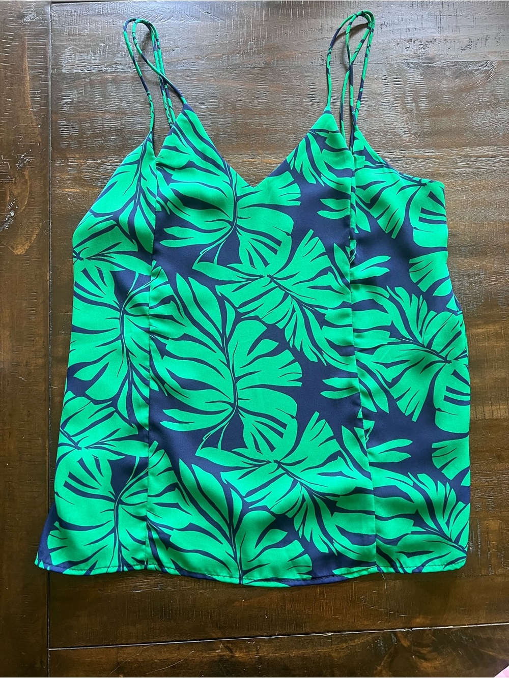 Tropical Hawaiian Skies are Blue Women's Tank Cami Top Size Smal Blue & Green